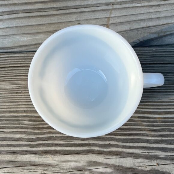 PYREX Crazy Daisy Green Spring Blossom White Milk Glass Cup Mug Vintage Corning - Picture 3 of 6